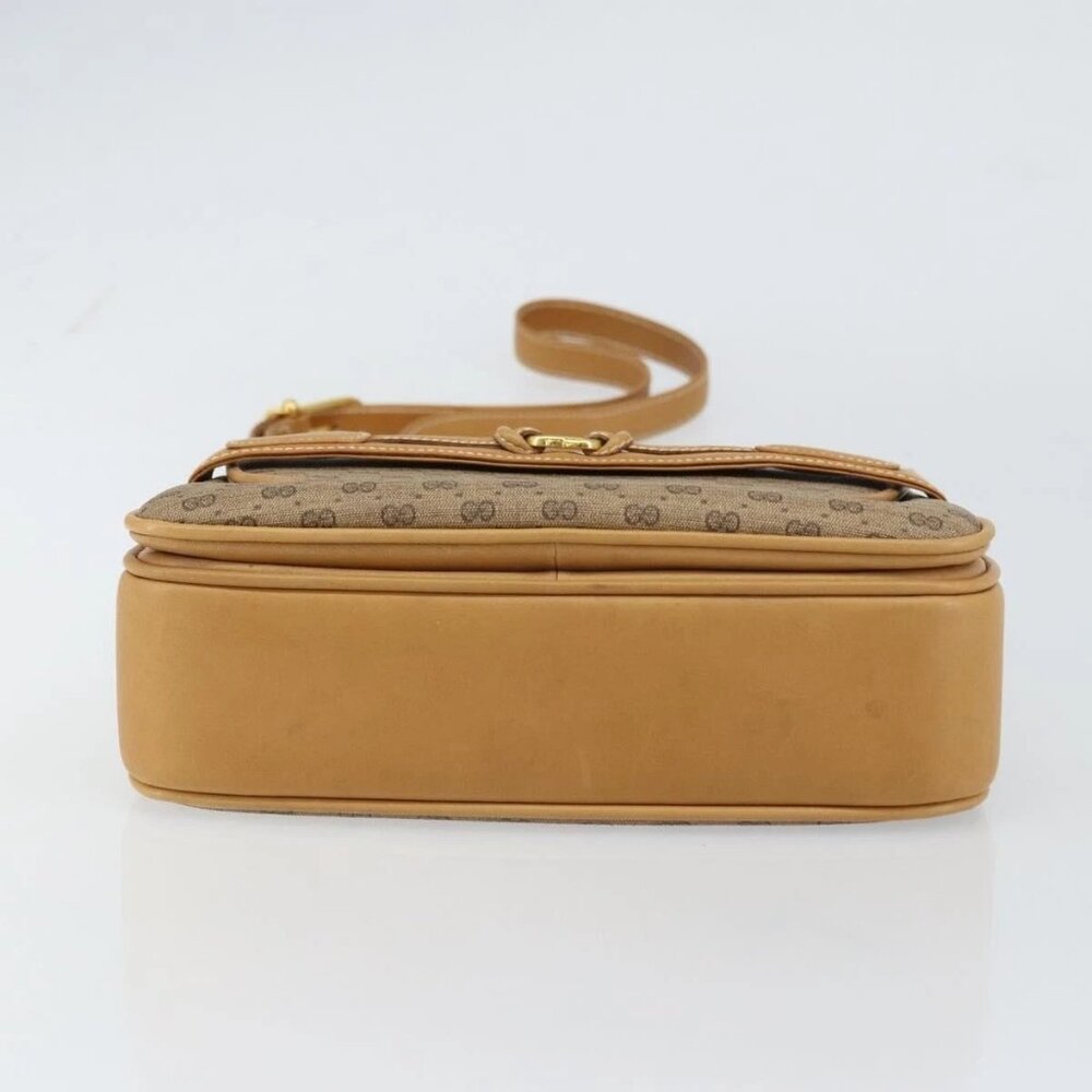 GUCCI Micro GG Supreme Shoulder Bag PVC Beige Gold Auth 160593 - Picture 7 of 16